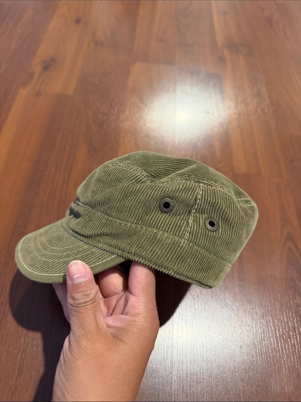 Y2K GAP Olive Corduroy Military-Style Cap